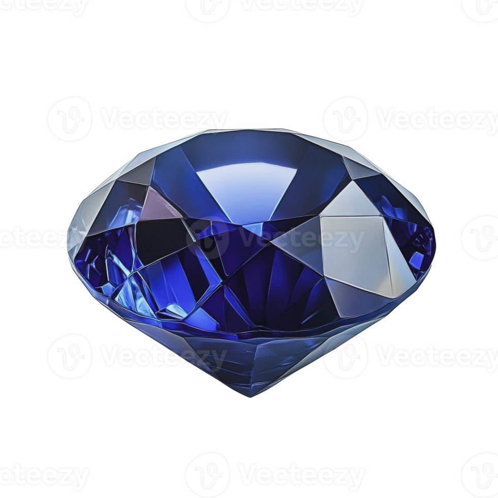 A sparkling blue gemstone with intricate facets reflecting light png