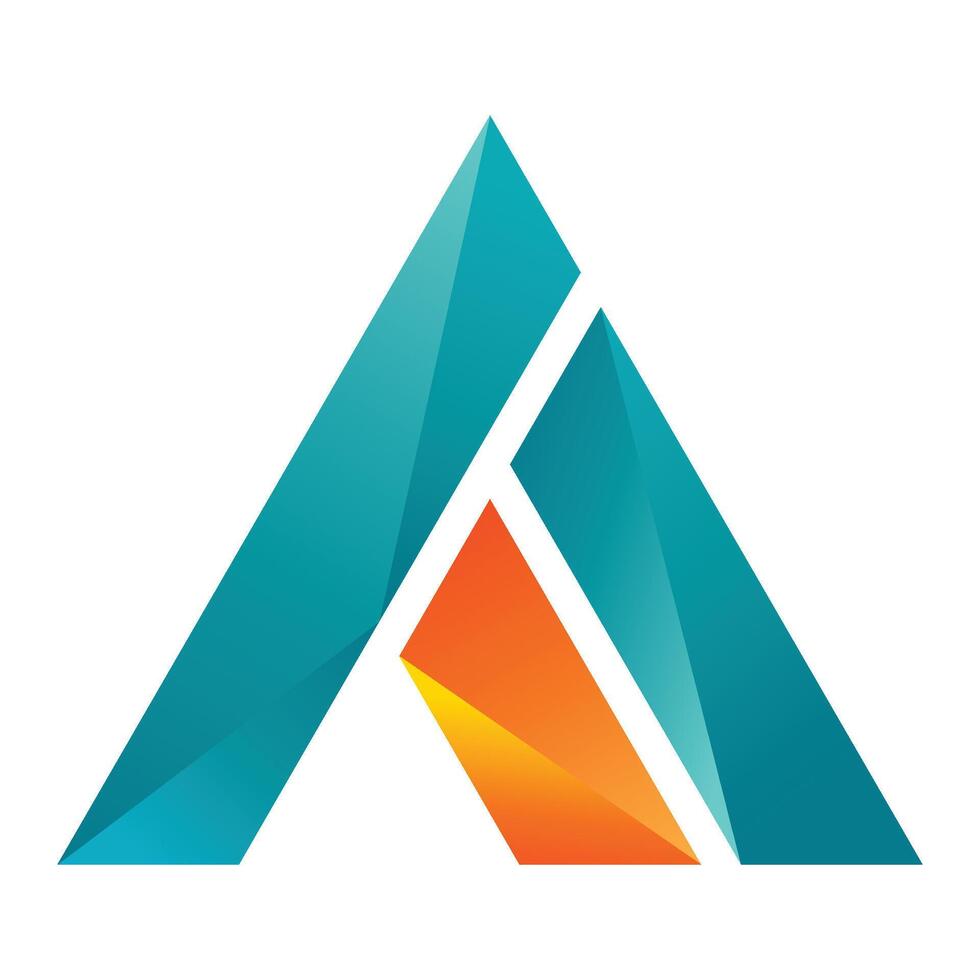 Modern geometric letter A logo. A initials triangle line logo vector
