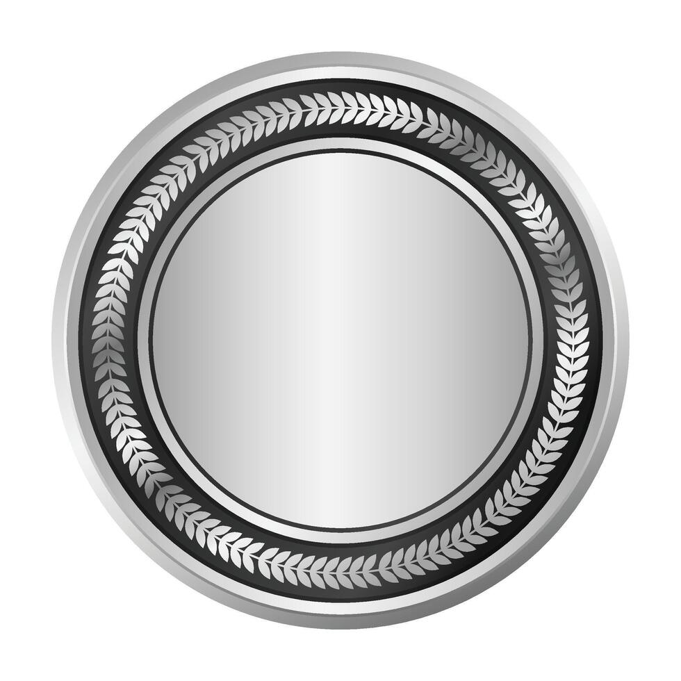 Silver medal. Realistic medal. Prize for winner. Reward isolated. illustration vector