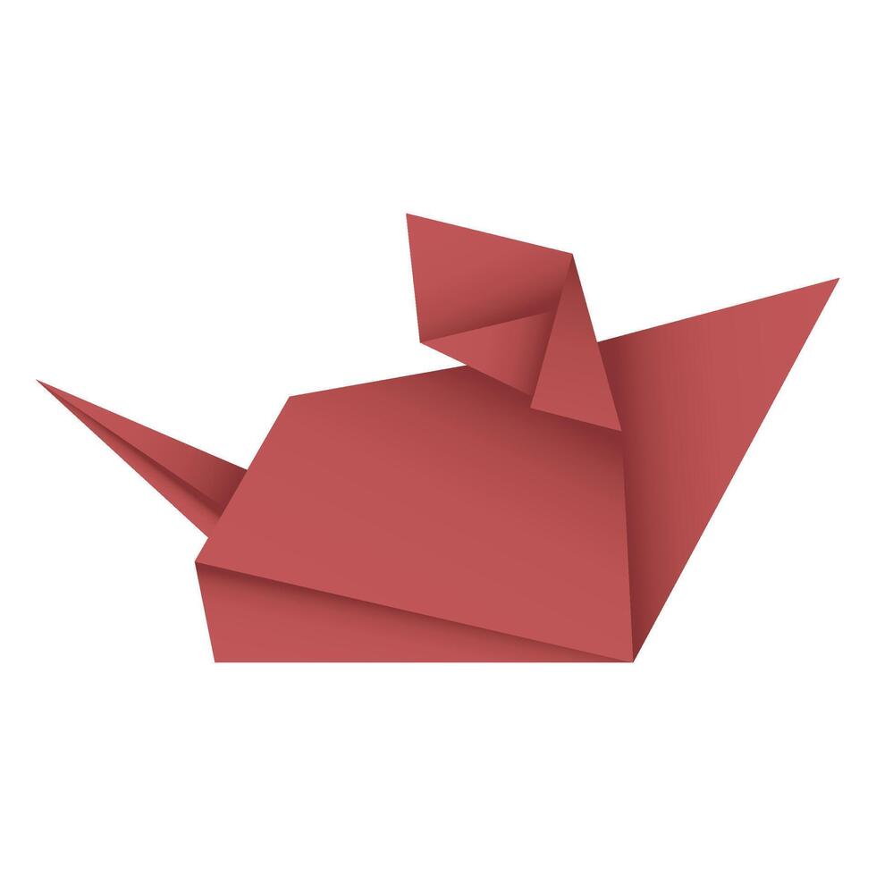 Mouse origami. Abstract mouse origami logo design. Animal origami. Paper origami. illustration vector