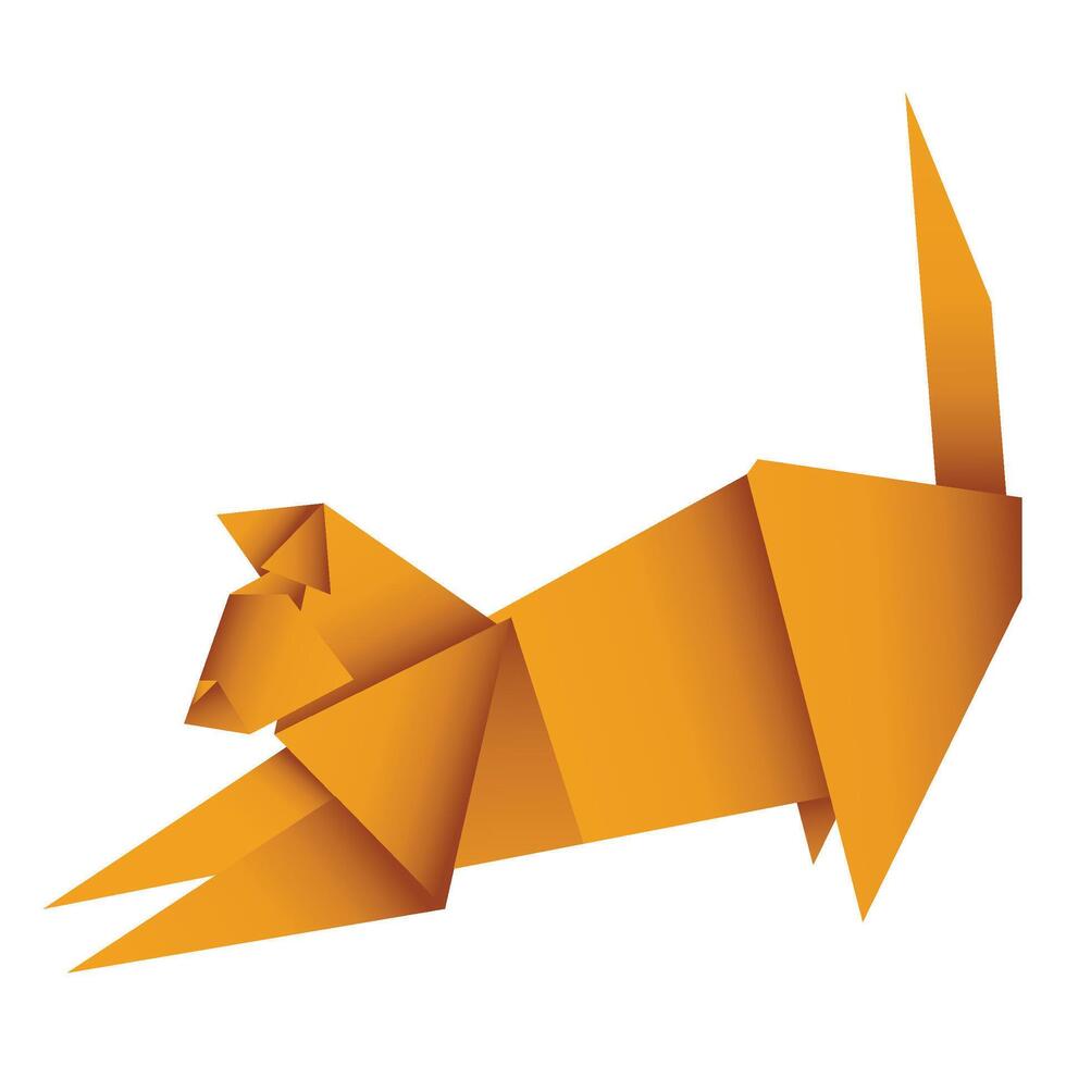 Cat origami. Abstract cat origami logo design. Animal origami. Paper origami. illustration vector