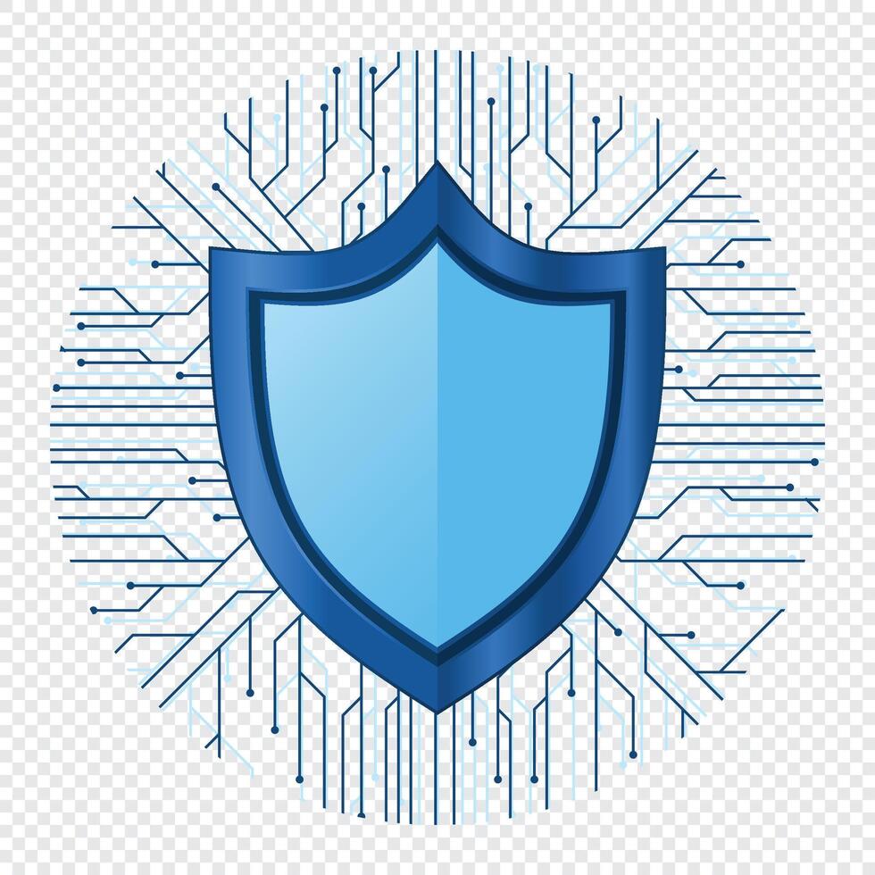 Futuristic shield protection. Shield symbol. Concept of internet privacy or cyber protection or antivirus. illustration vector