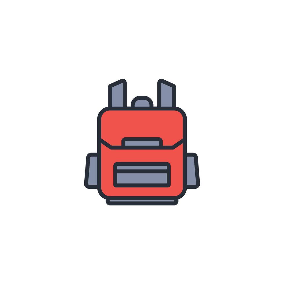 backpack icon. .Editable stroke.linear style sign for use web design,logo.Symbol illustration. vector