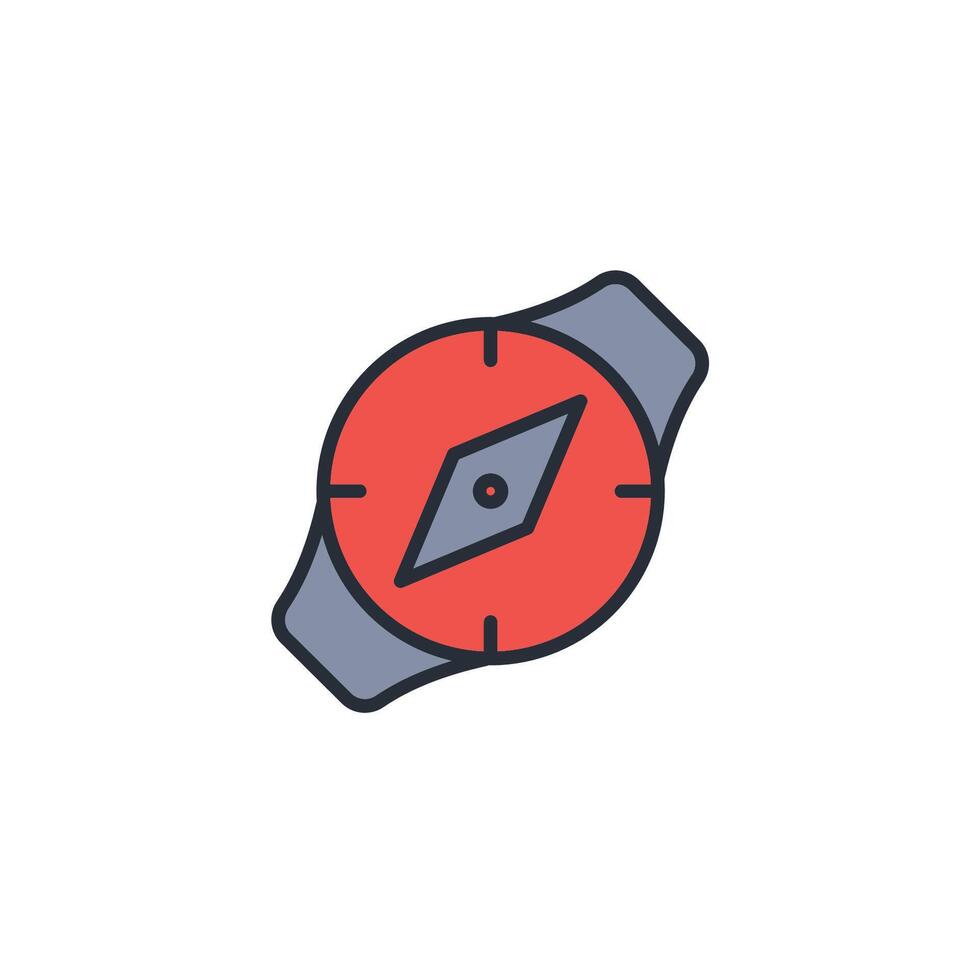 Compass icon. .Editable stroke.linear style sign for use web design,logo.Symbol illustration. vector
