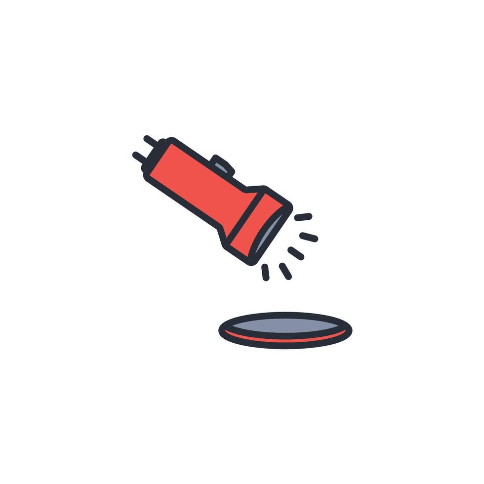 Flashlight icon. .Editable stroke.linear style sign for use web design,logo.Symbol illustration. vector