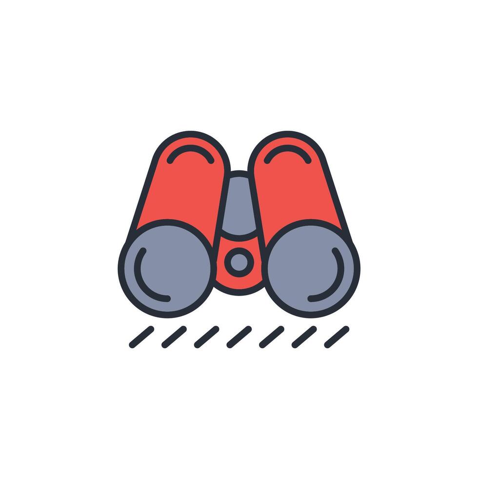 binoculars icon. .Editable stroke.linear style sign for use web design,logo.Symbol illustration. vector