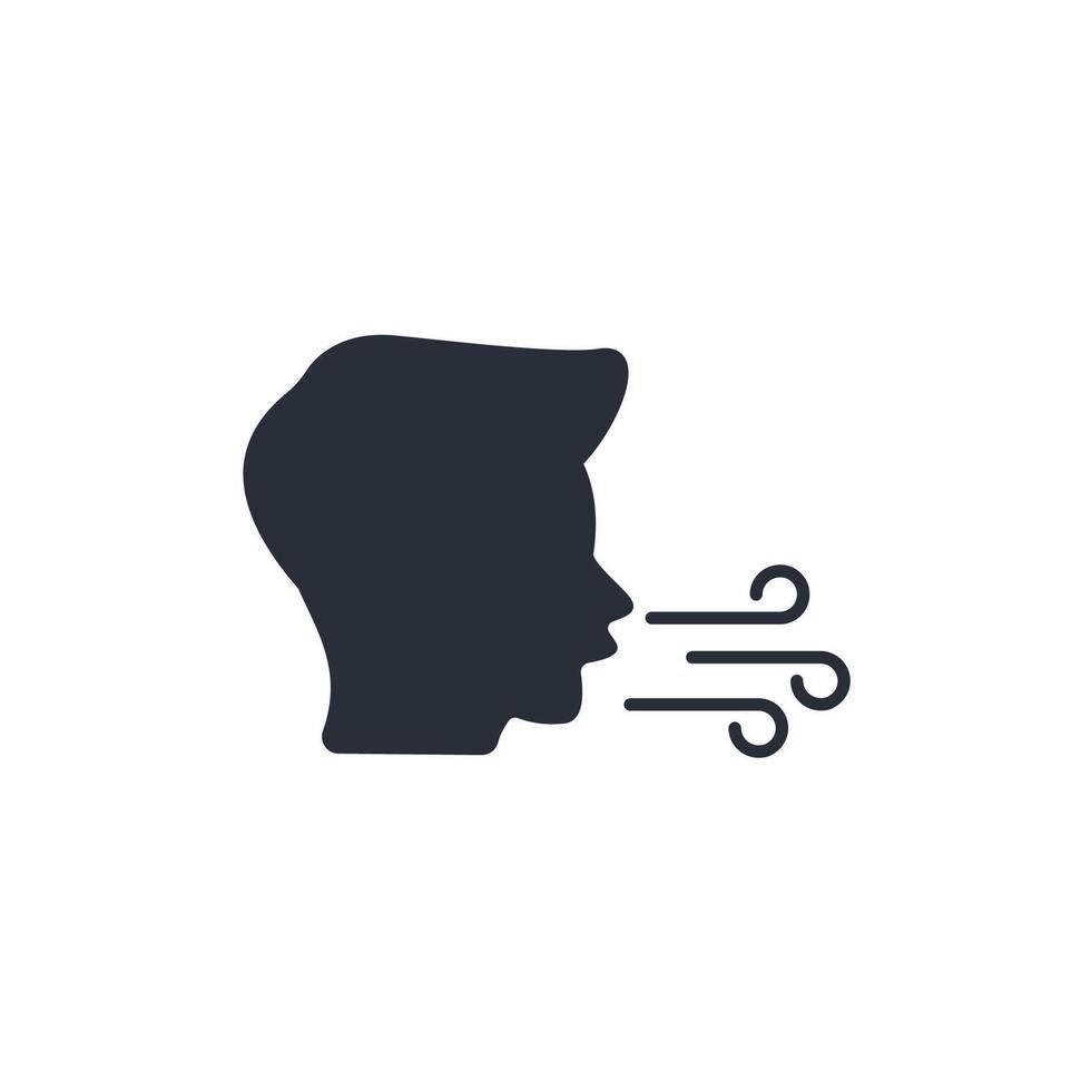 blow icon. .Editable stroke.linear style sign for use web design,logo.Symbol illustration. vector
