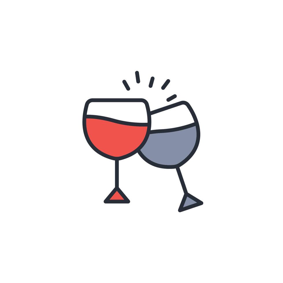 cheers icon. .Editable stroke.linear style sign for use web design,logo.Symbol illustration. vector