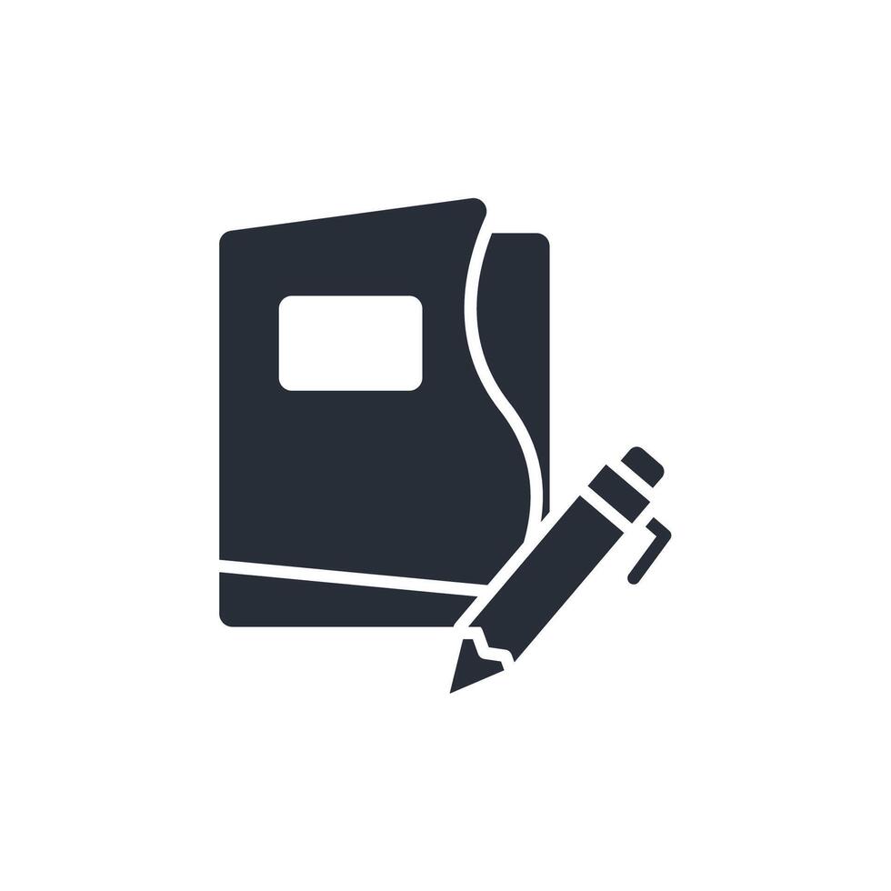 paper and pen icon. .Editable stroke.linear style sign for use web design,logo.Symbol illustration. vector