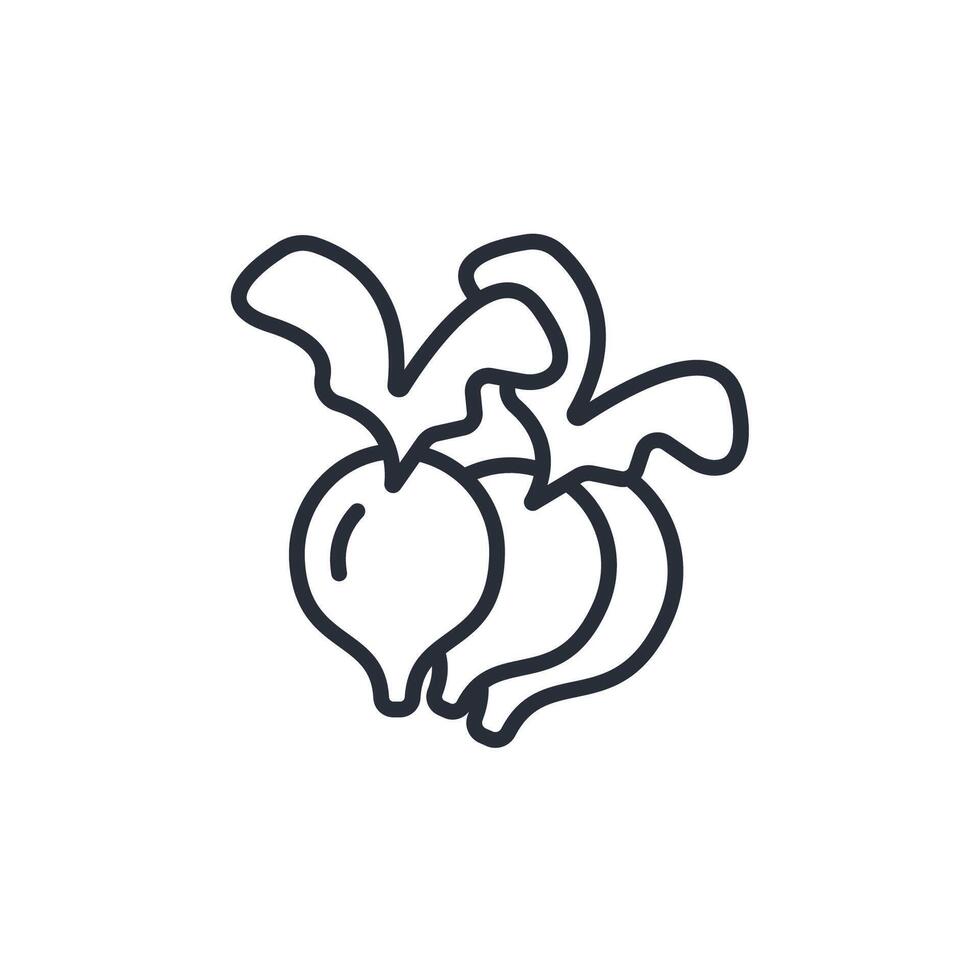 radish icon. .Editable stroke.linear style sign for use web design,logo.Symbol illustration. vector