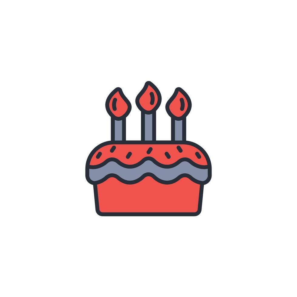 Cake icon. .Editable stroke.linear style sign for use web design,logo.Symbol illustration. vector
