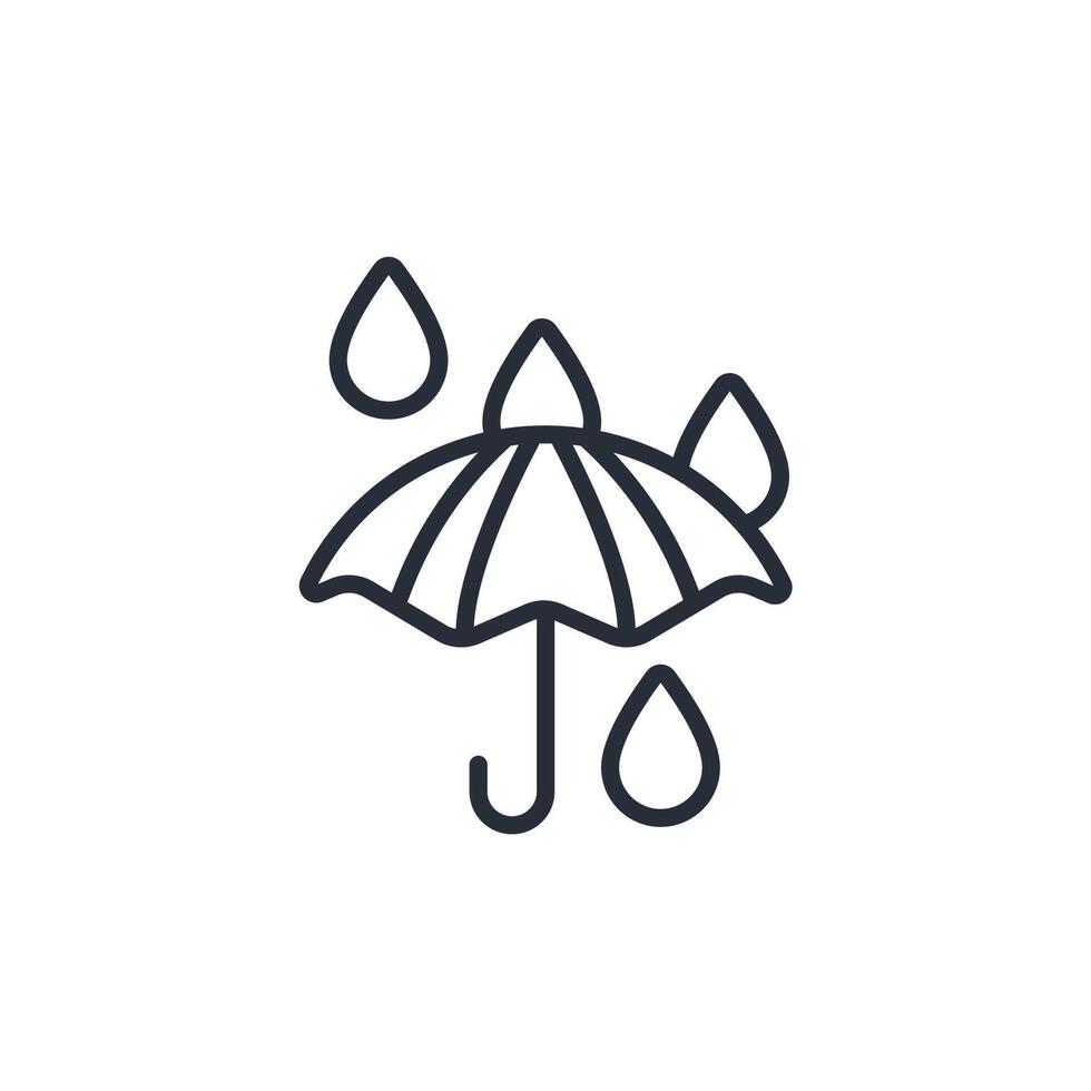 rainy icon. .Editable stroke.linear style sign for use web design,logo.Symbol illustration. vector