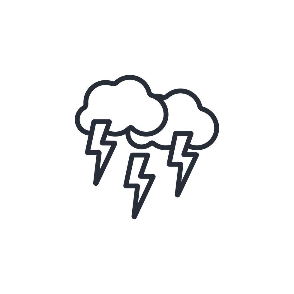 Storm icon. .Editable stroke.linear style sign for use web design,logo.Symbol illustration. vector