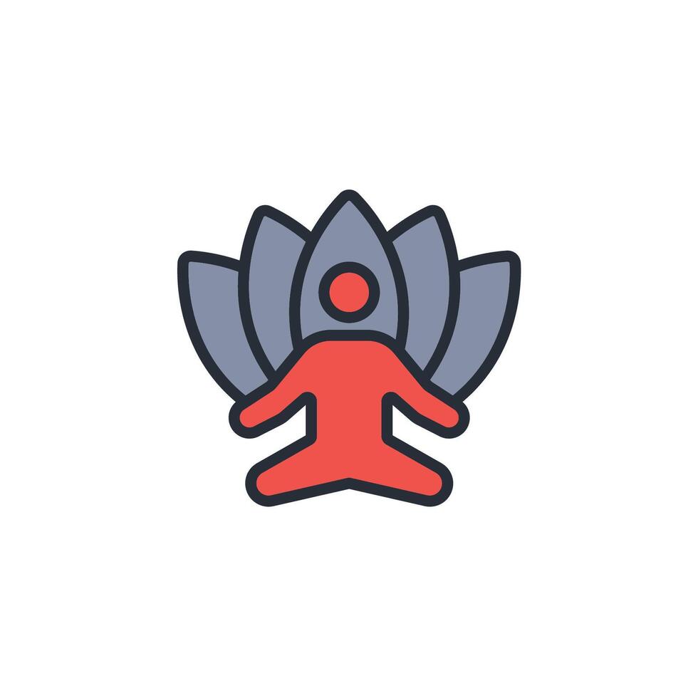 meditation icon. .Editable stroke.linear style sign for use web design,logo.Symbol illustration. vector