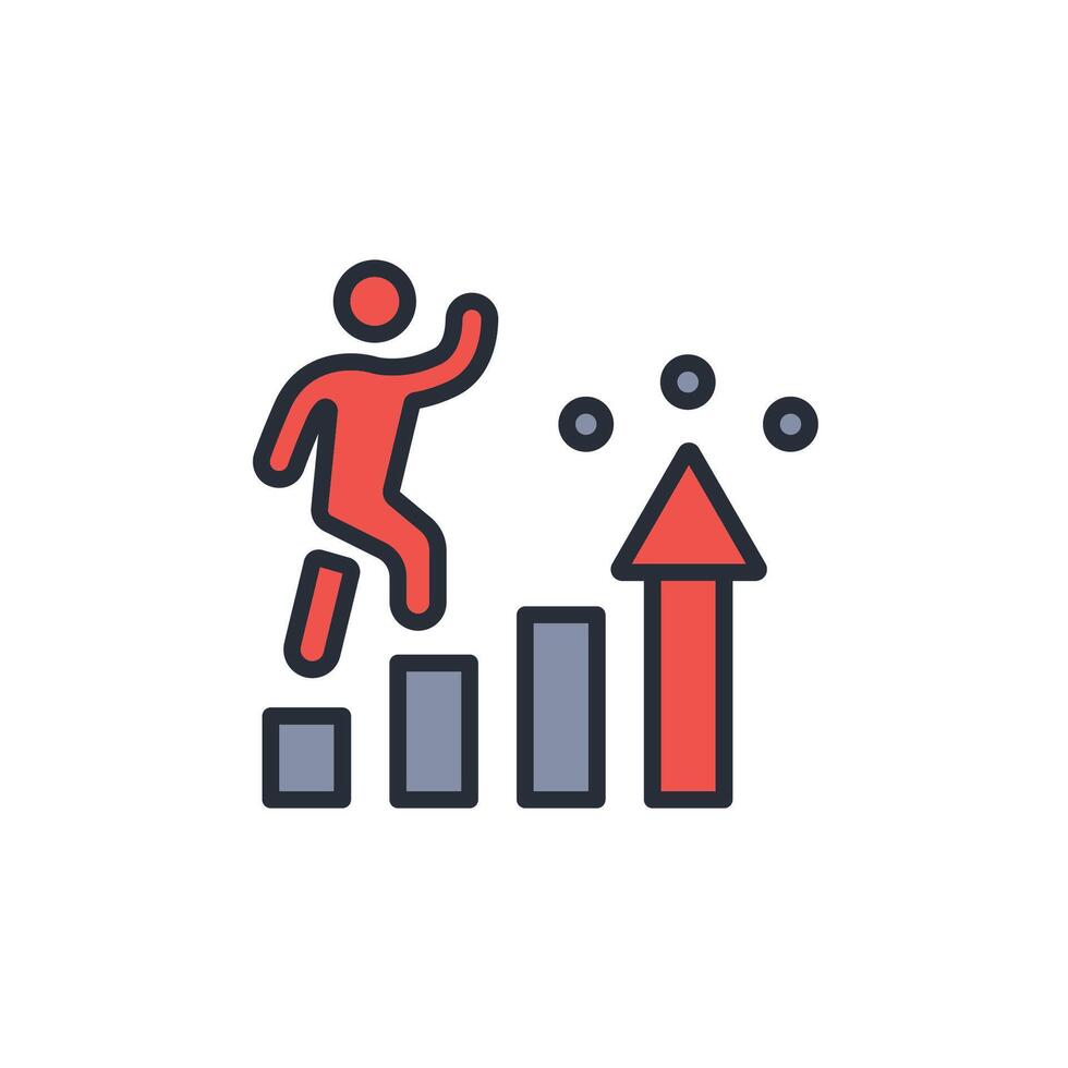 personal growth icon. .Editable stroke.linear style sign for use web design,logo.Symbol illustration. vector