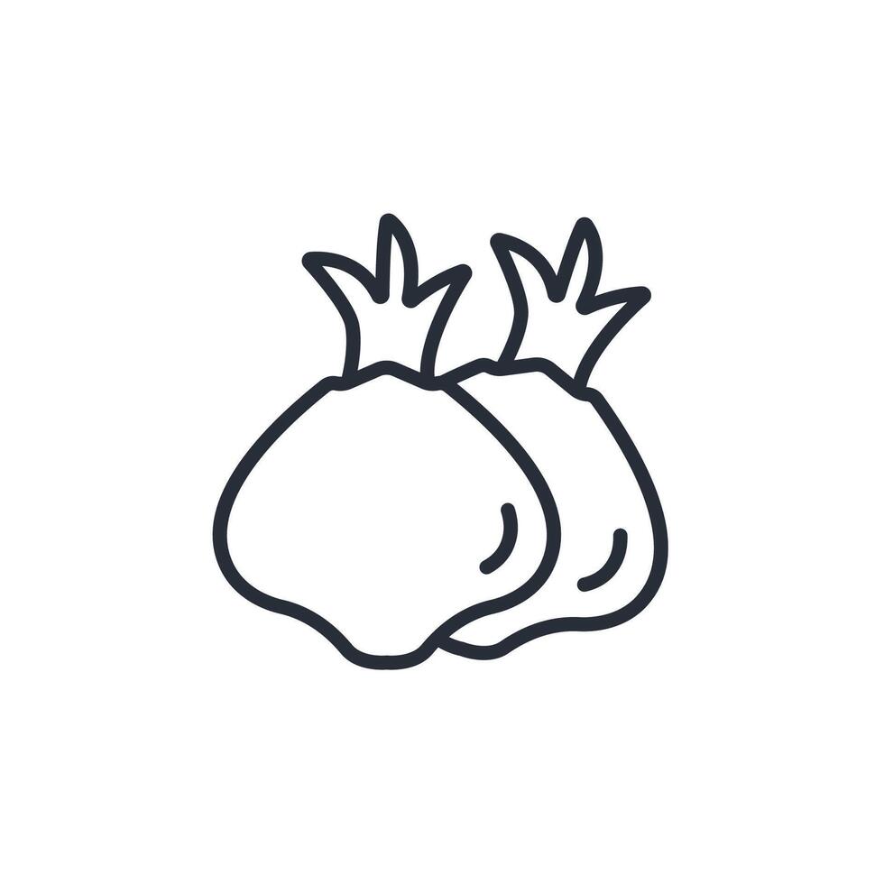 onion icon. .Editable stroke.linear style sign for use web design,logo.Symbol illustration. vector