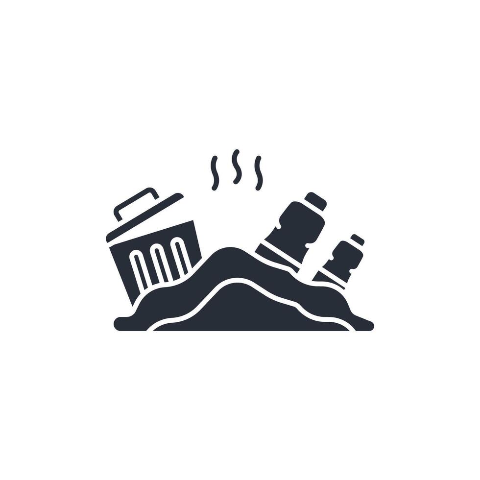 landfill icon. .Editable stroke.linear style sign for use web design,logo.Symbol illustration. vector