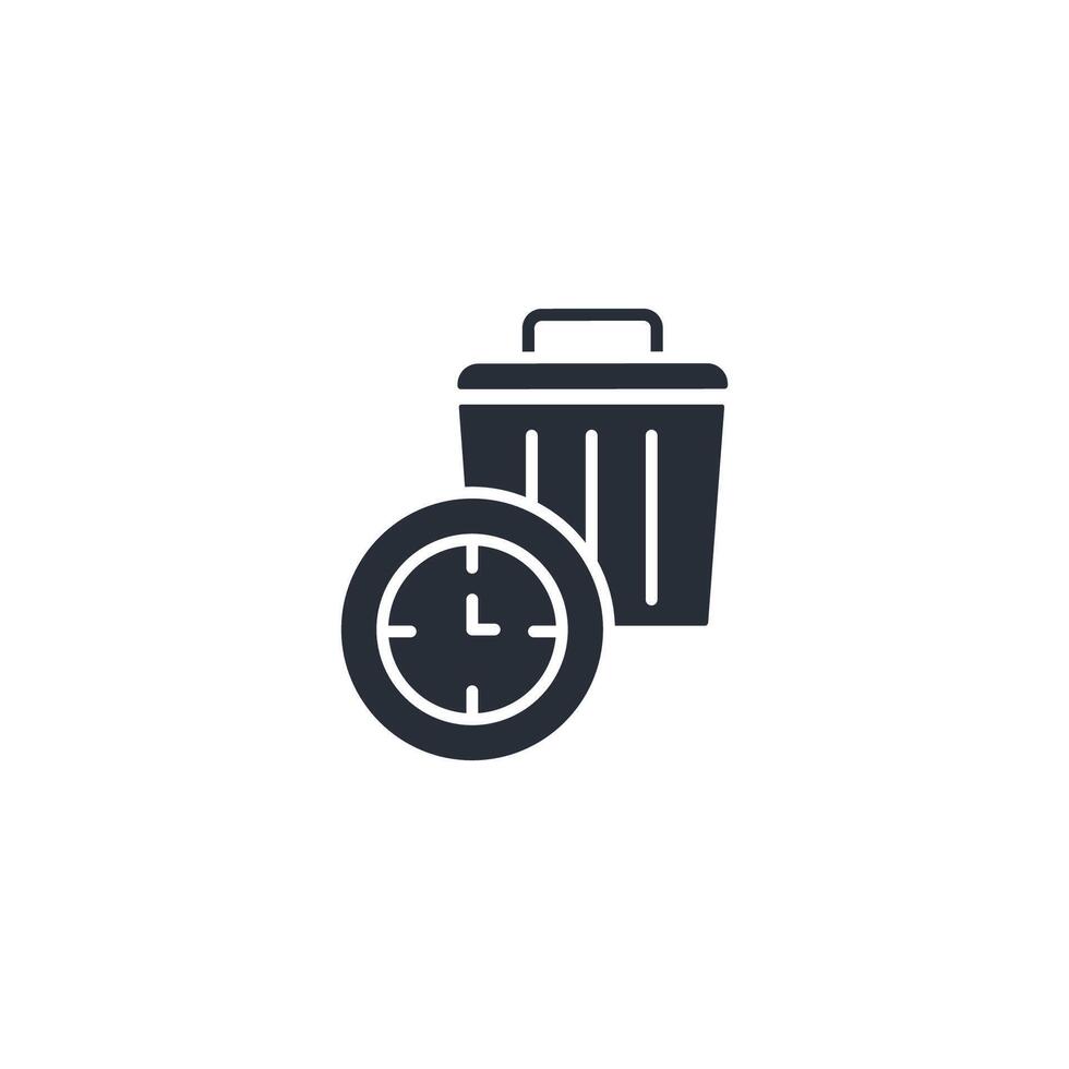 Waste time icon. .Editable stroke.linear style sign for use web design,logo.Symbol illustration. vector