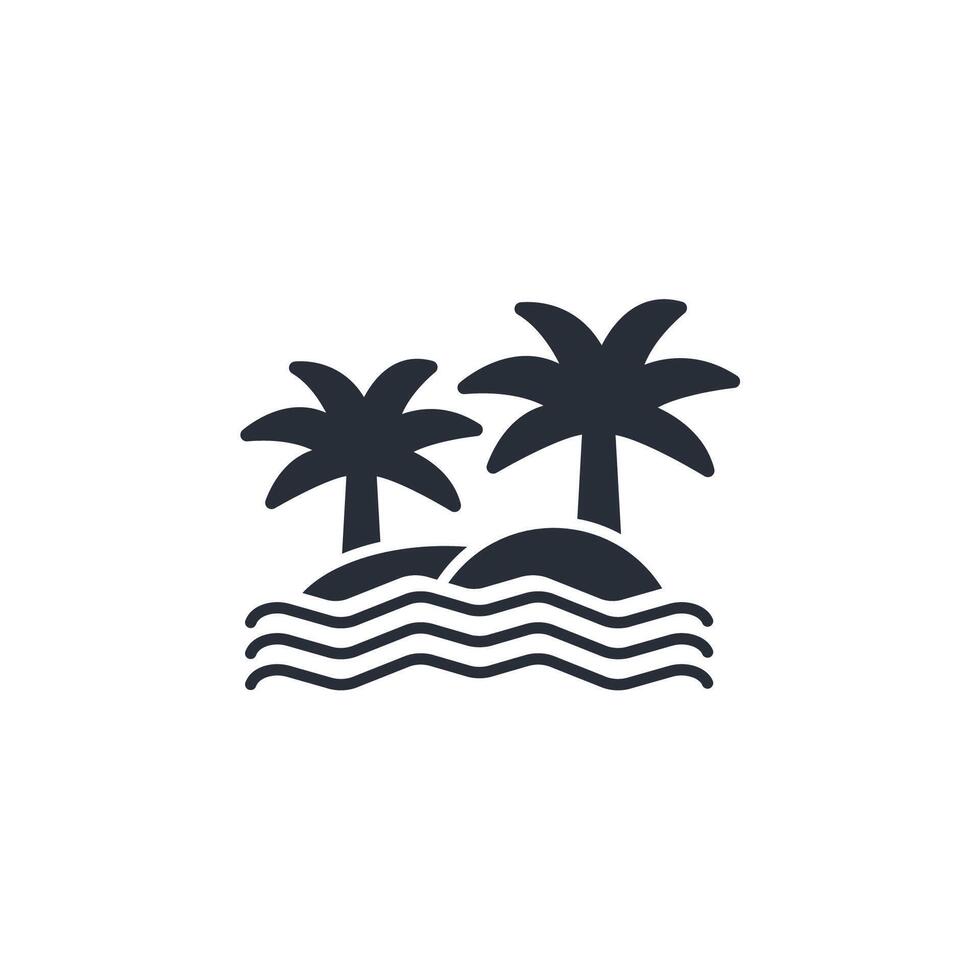 Island icon. .Editable stroke.linear style sign for use web design,logo.Symbol illustration. vector