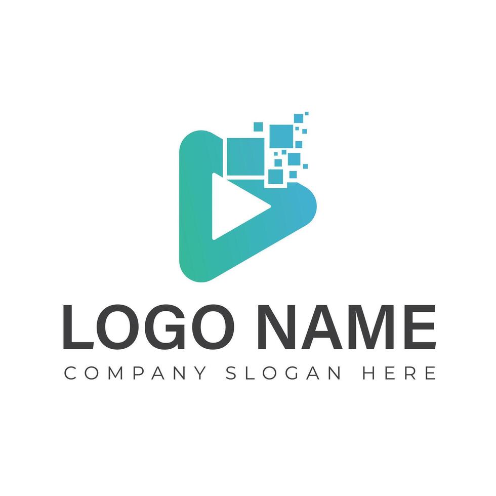Media Play Logo Design Template Illustration vector