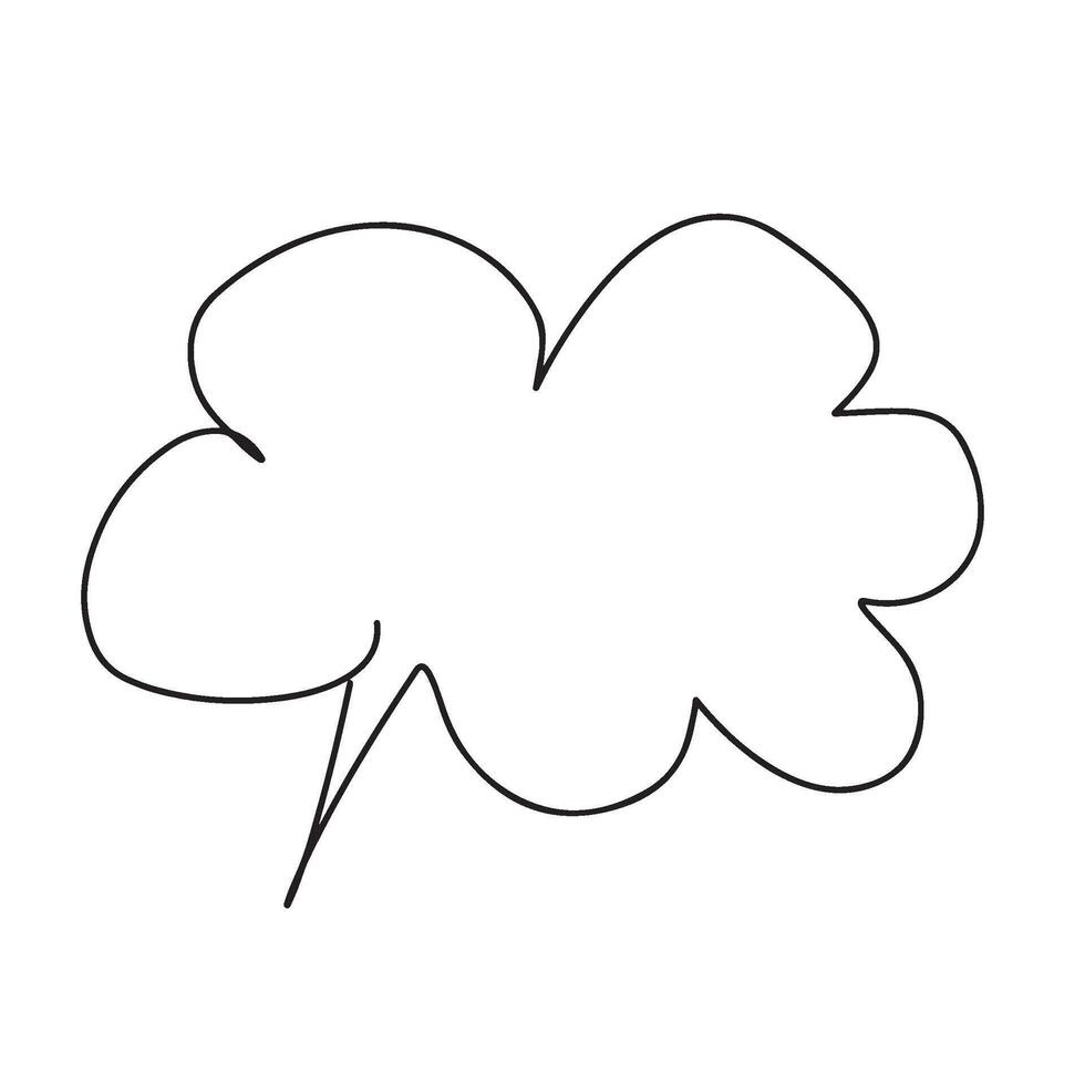 Trendy think bubble in flat style. Cloud line art. illustration vector