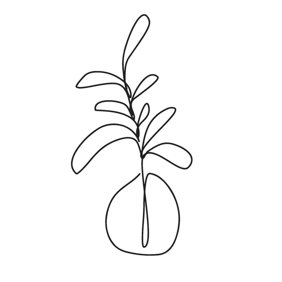 Flower one line drawing art. Continuous line drawing flowers in a vase. Concept hand drawing sketch line. vector