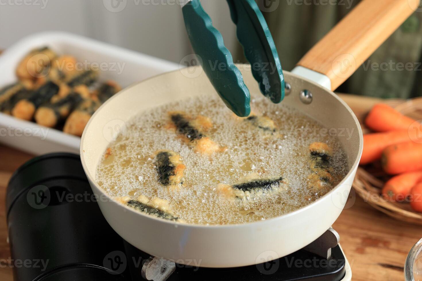 Ayam Udang Gulung Nori, Chicken and Shrimp with Seaweed paper Wrapped photo