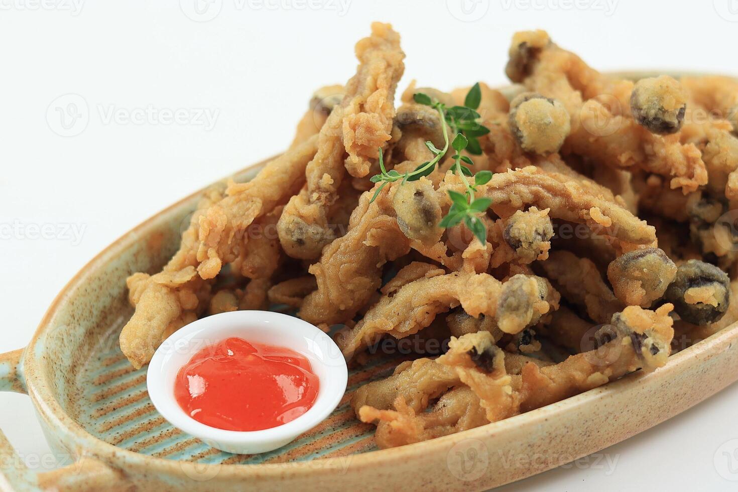 Crispy Shimeji Mushroom Karaage with Spicy Sauce photo
