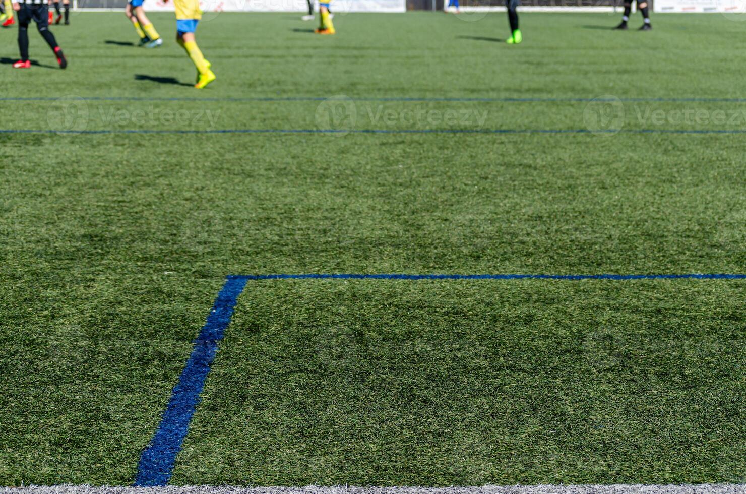 View of the surface of a football field during a match photo