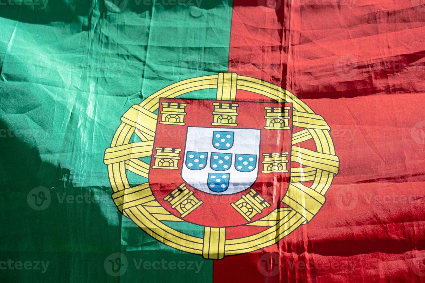 detail of the coat of arms of the flag of Portugal, national emblem photo