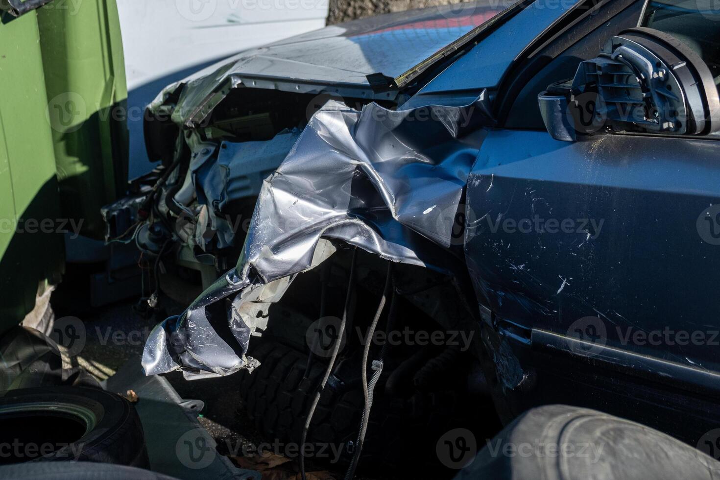 car damaged after a traffic accident photo