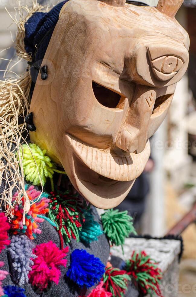 Traditional mask of the carnival of Lazarim. Portugal. Careto do Lazarim. photo