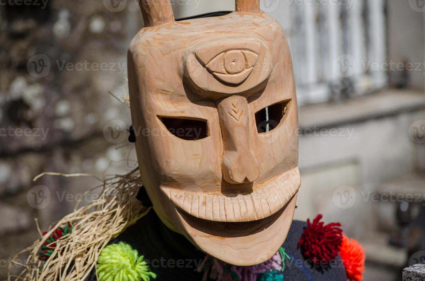 Traditional mask of the carnival of Lazarim. Portugal. Careto do Lazarim. Entroido photo