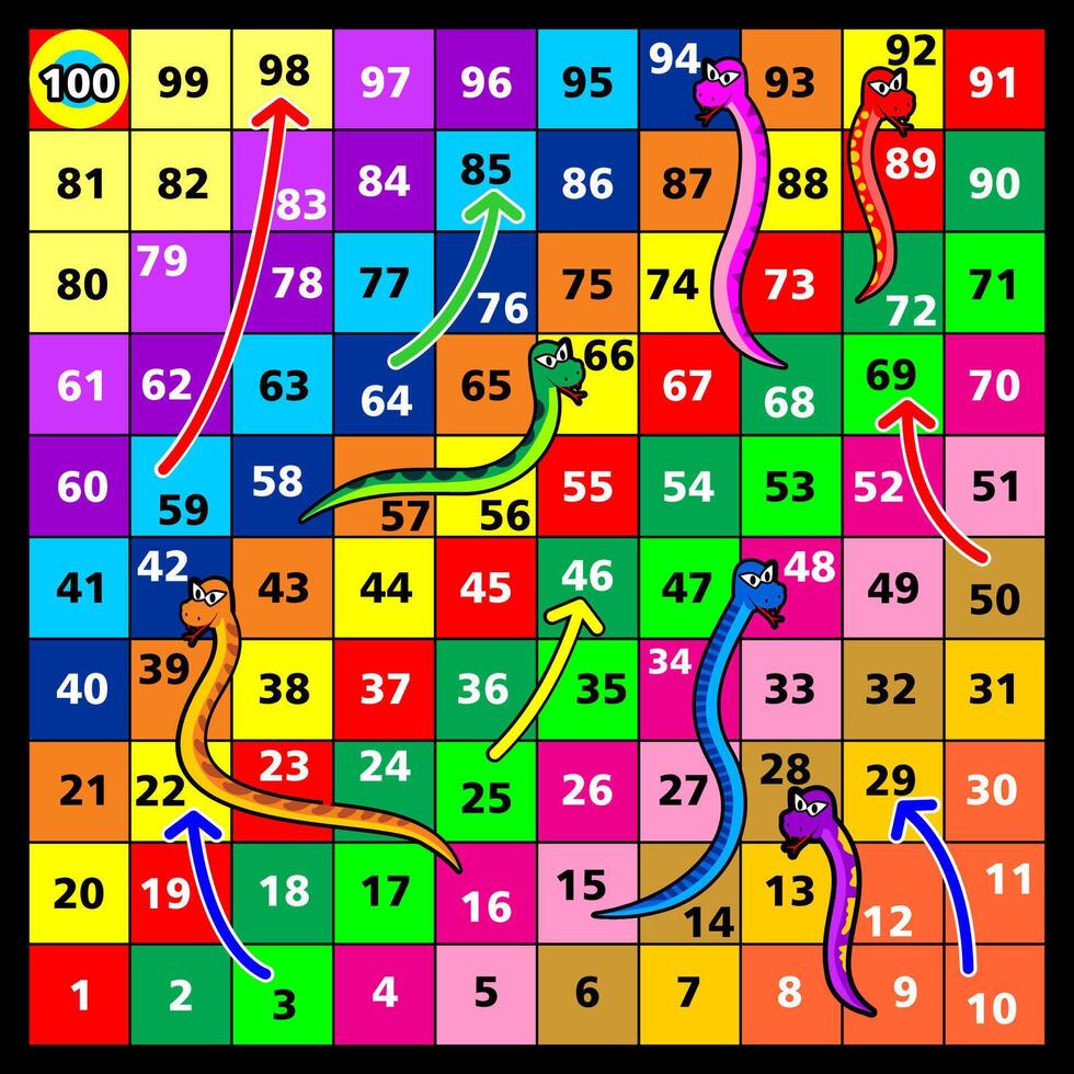 board game template snakes and ladders vector