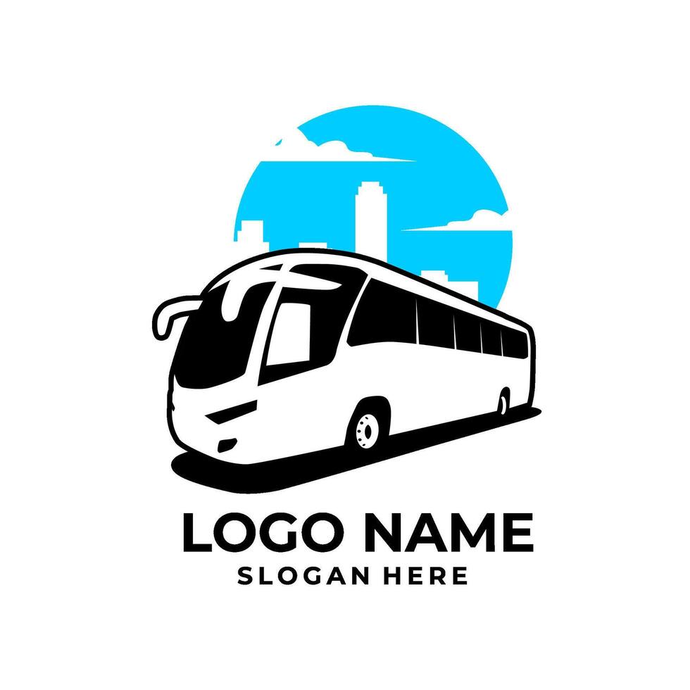 city bus logo illustration vector