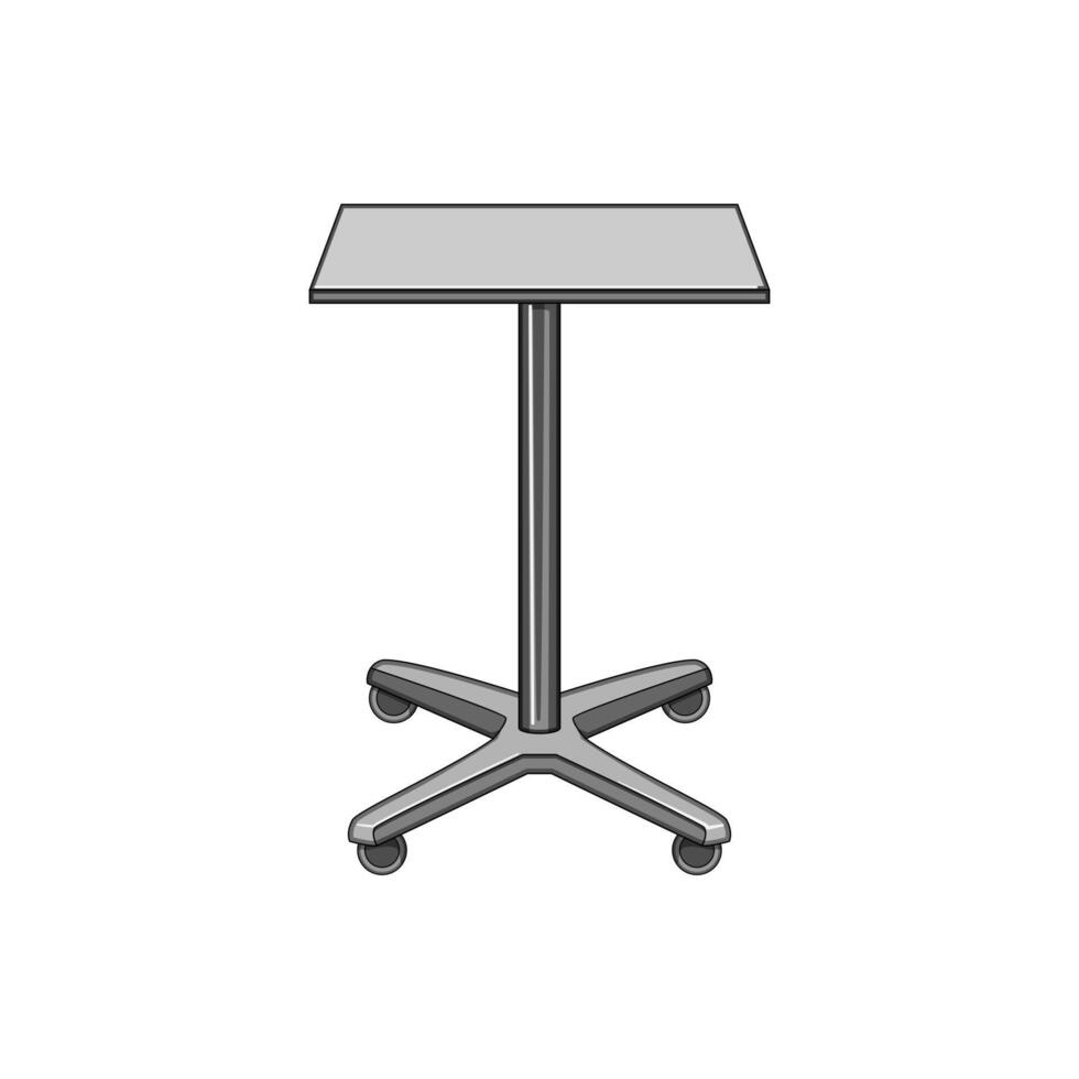 modern metal table cartoon illustration vector