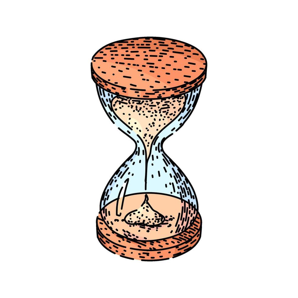 time hourglass sketch hand drawn vector
