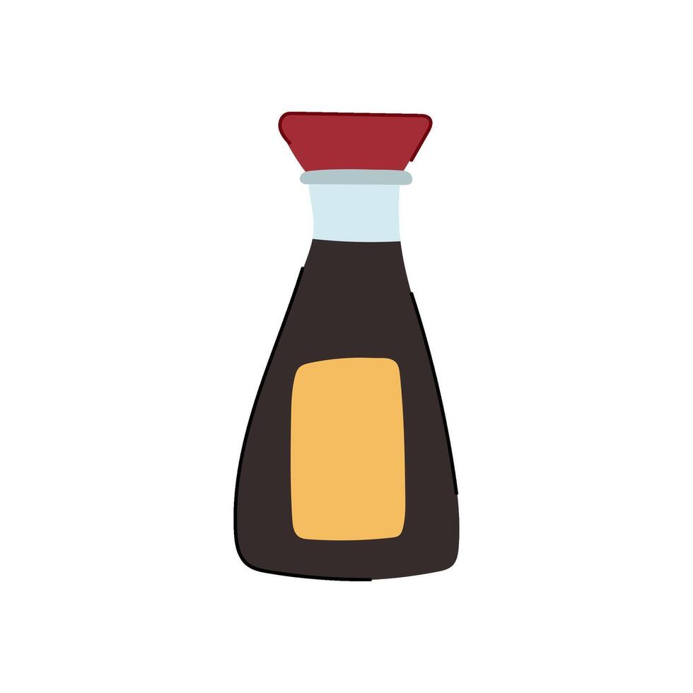 savory soy sauce cartoon illustration vector