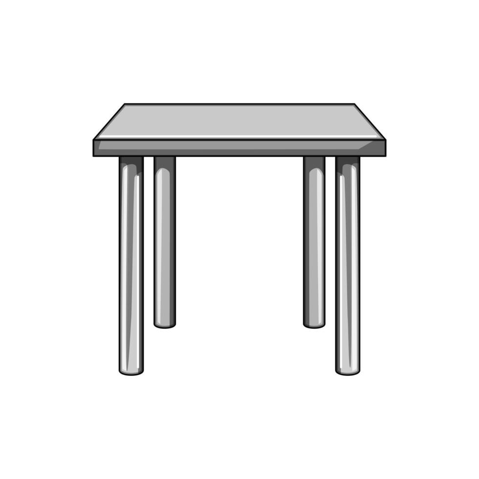 minimalist metal table cartoon illustration vector