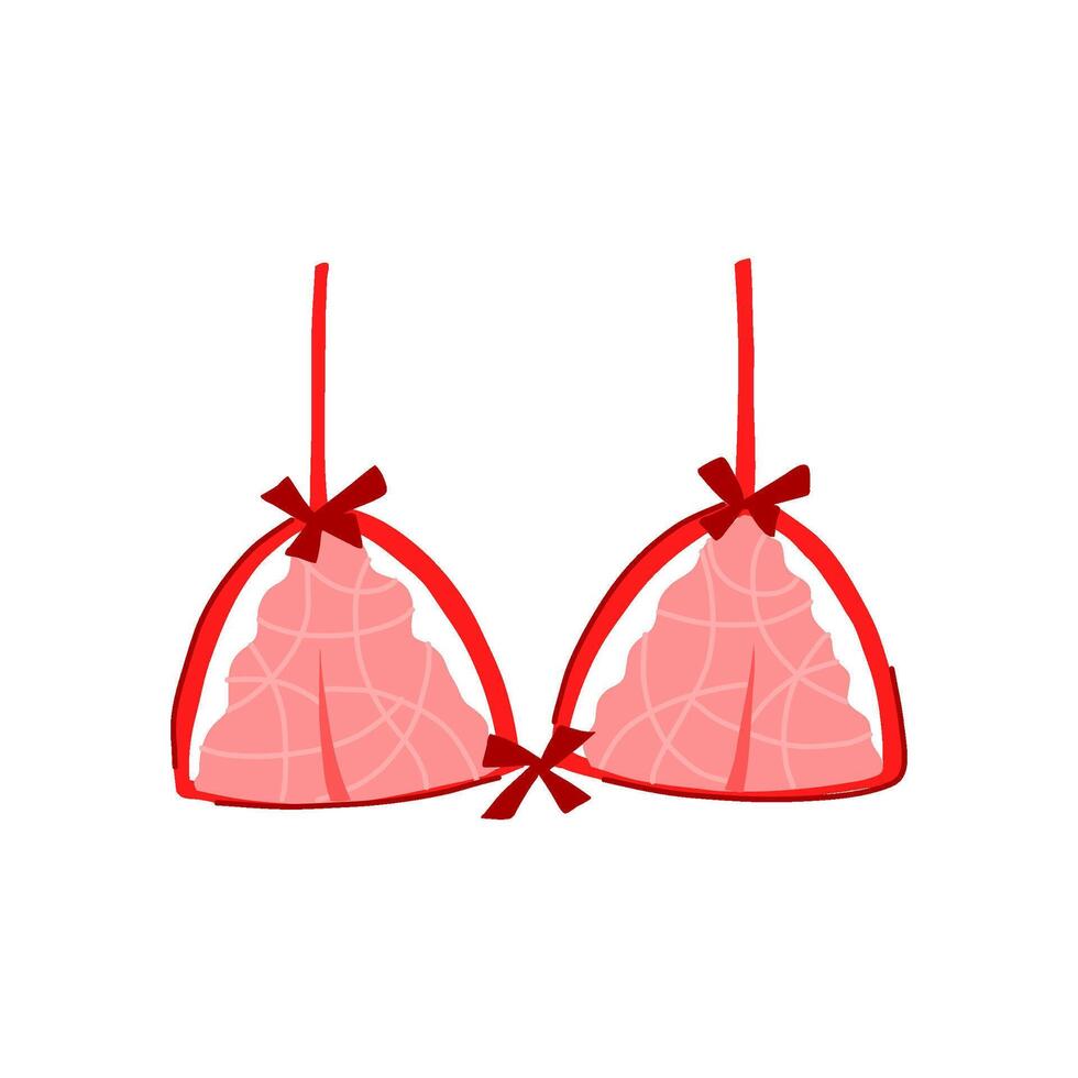 lace bra sexy cartoon illustration vector