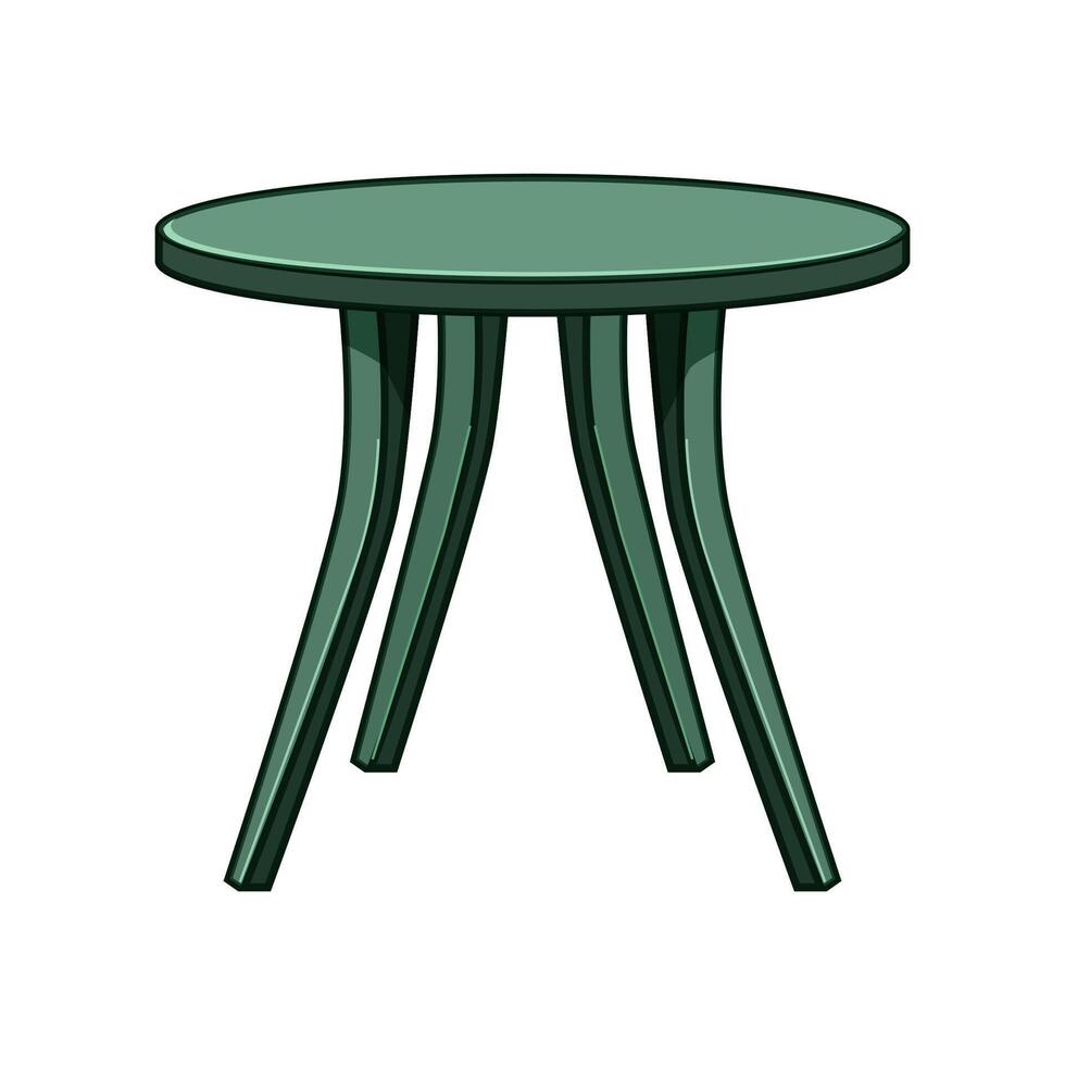 easy plastic table cartoon illustration vector