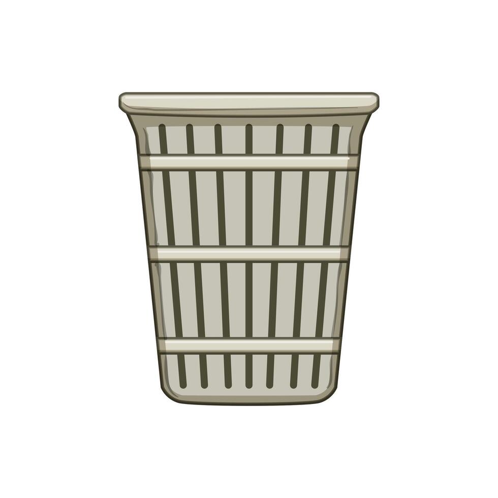 hamper laundry basket plastic cartoon illustration vector
