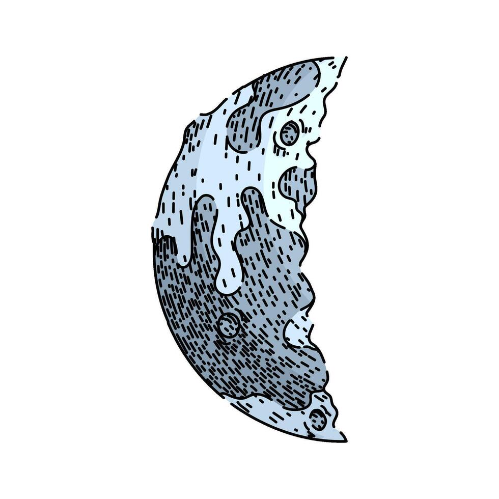 eclipse moon sketch hand drawn vector