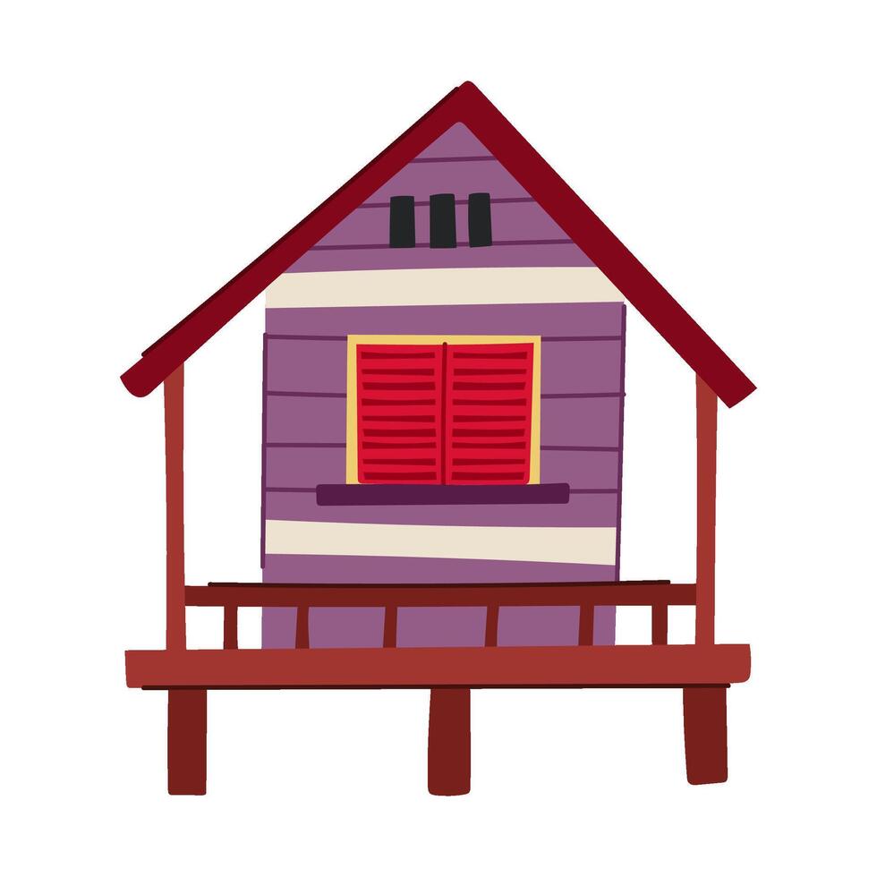 porch bungalow cartoon illustration vector