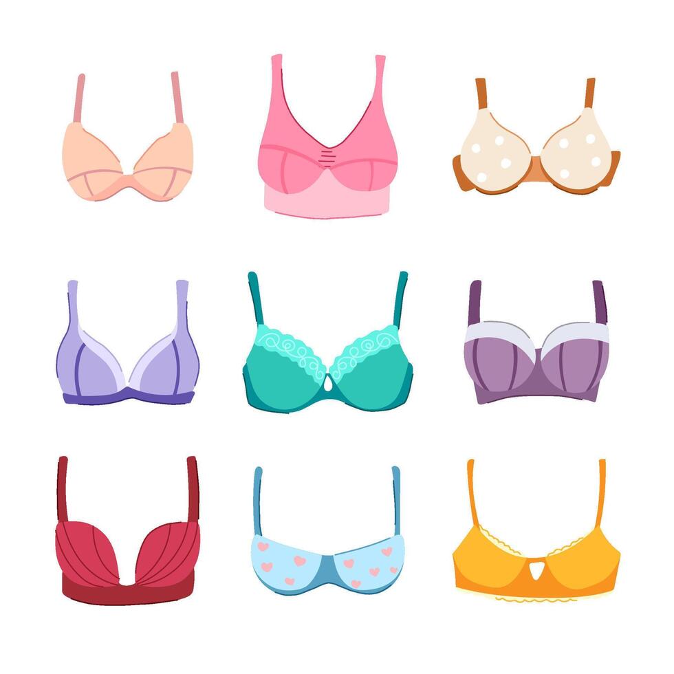 bra modern set cartoon illustration vector