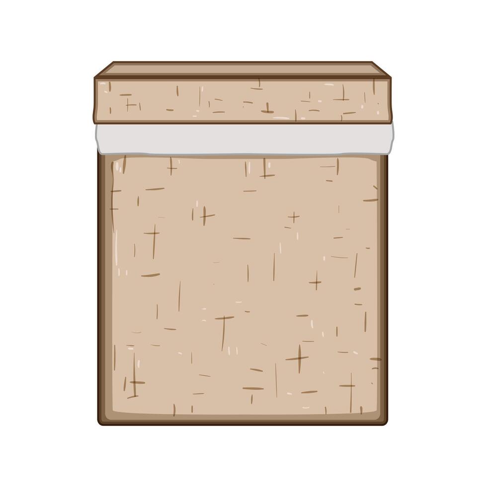 rattan wicker laundry basket cartoon illustration vector