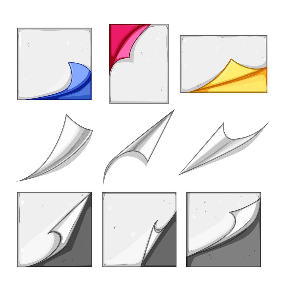 flip effect set cartoon illustration vector