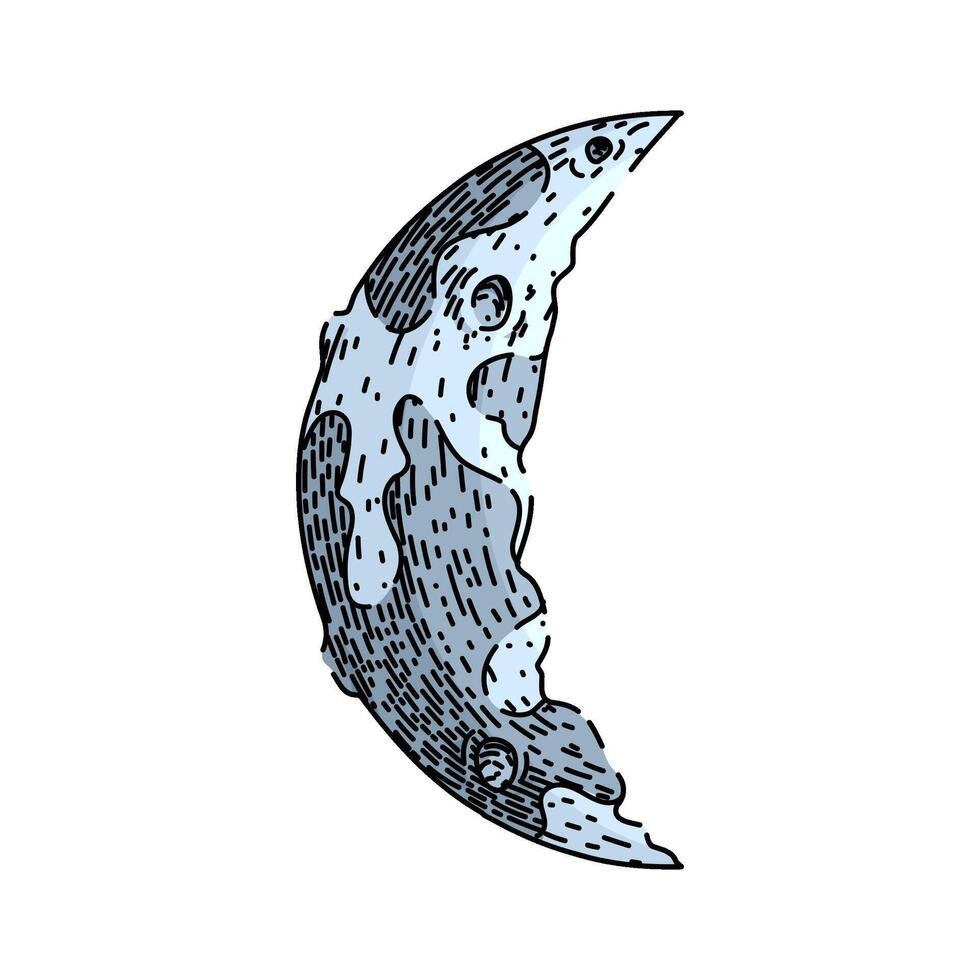 lunar moon sketch hand drawn vector