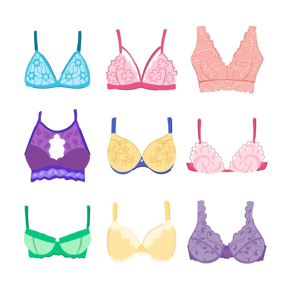 bra lace set cartoon illustration vector
