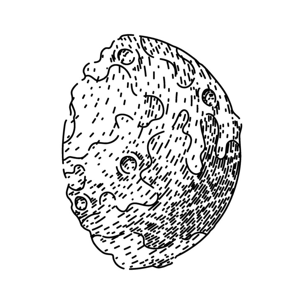craters moon sketch hand drawn vector